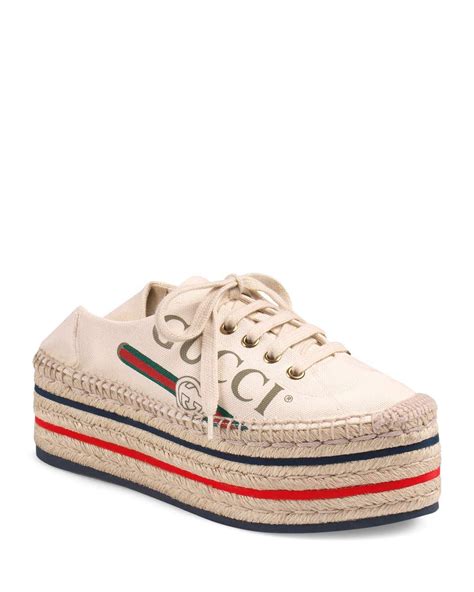 lilibeth gucci printed fabric flatform espadrille|Lilibeth Gucci Printed Fabric Flatform Espadrille .